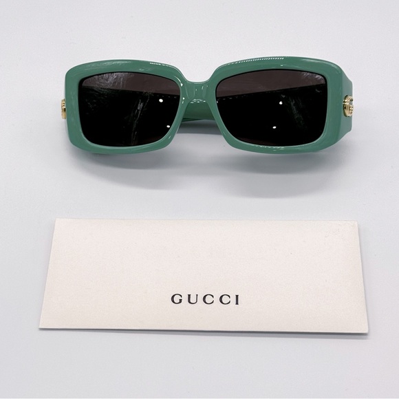 NEW GUCCI GG1403S 004 SQUARE GREEN GREY WOMEN SUNGLASSES GUCCI - Picture 9 of 10
